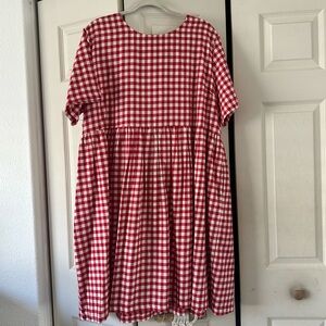 Red Gingham Dress 2XL Shiny By Nature